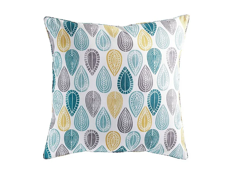 Coussin Déco "Palpito" 60x60cm Blanc & Bleu