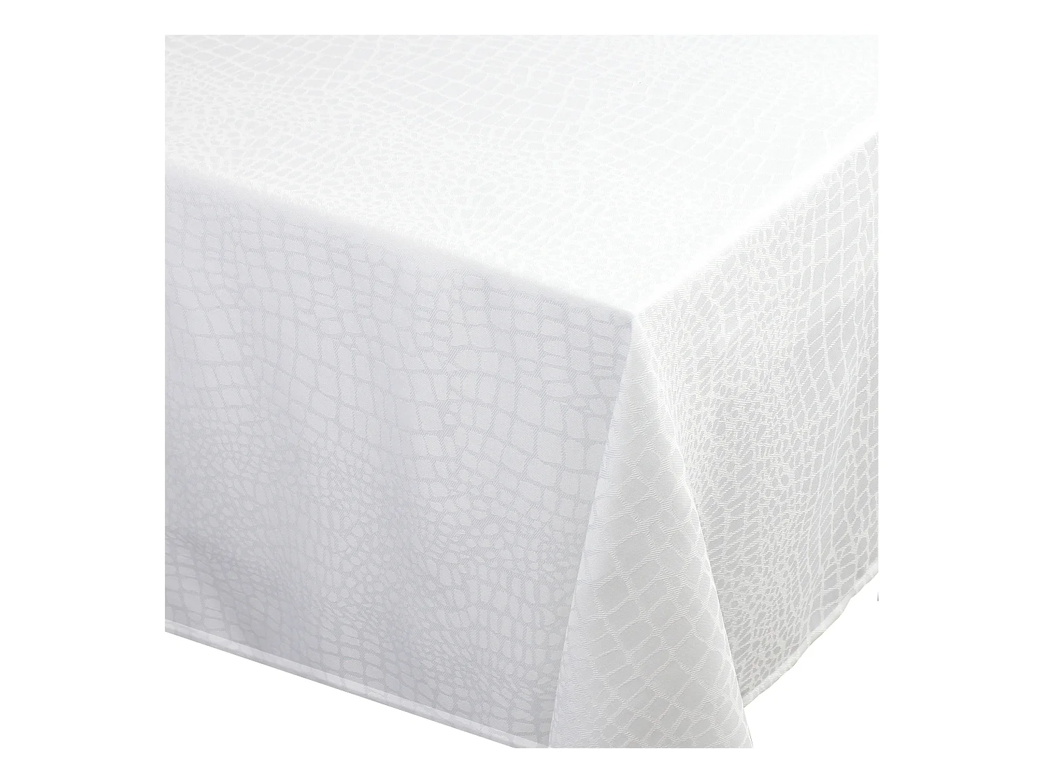 Nappe rectangle 150x350 cm Jacquard 100% polyester LOUNGE blanc