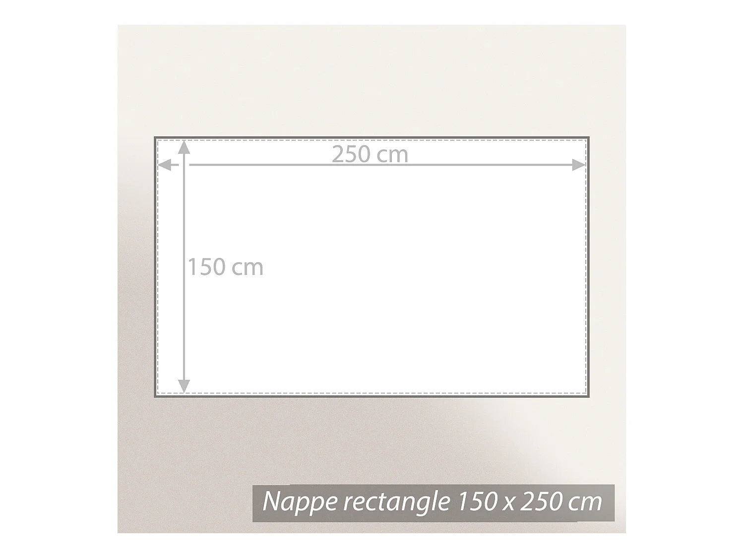 Nappe rectangle 150x250 cm Jacquard 100% polyester LOUNGE blanc