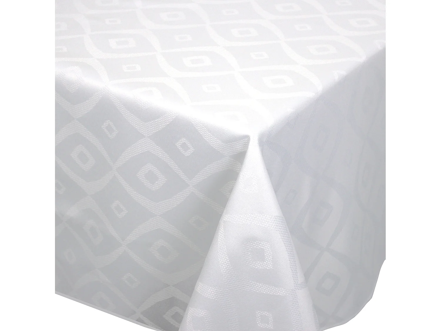Nappe rectangle 150x200 cm Jacquard 100% polyester BRUNCH blanc