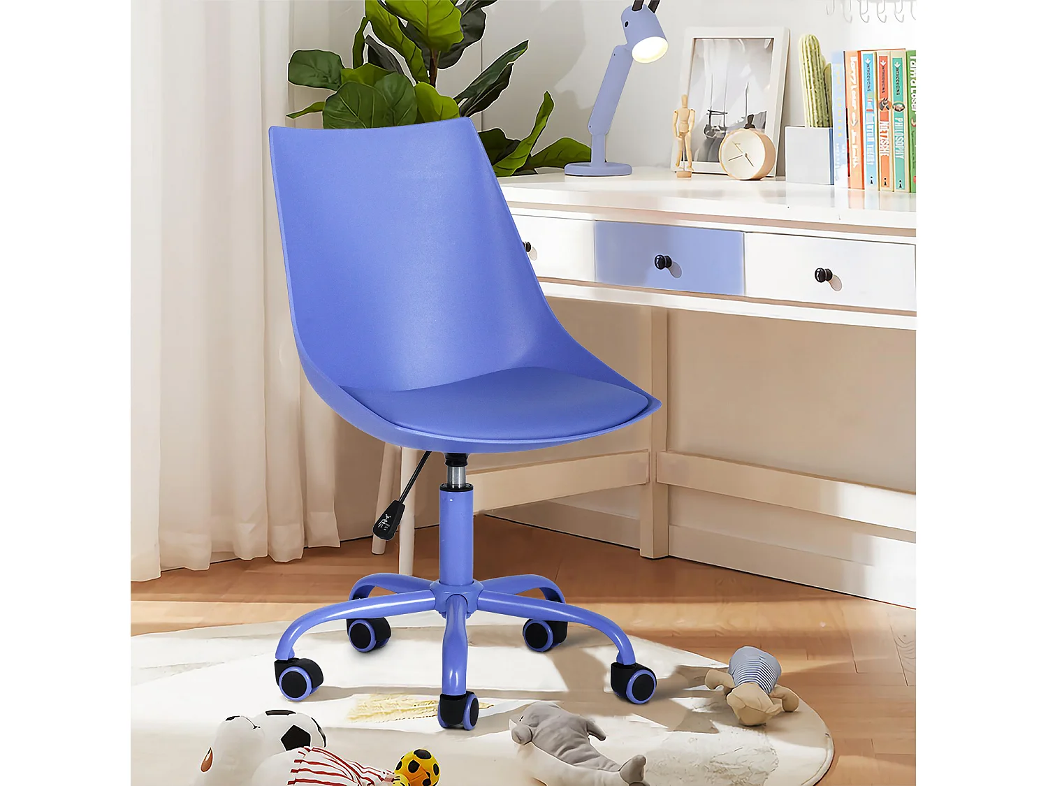 Chaise de bureau simple et confortable au design ergonomique violet