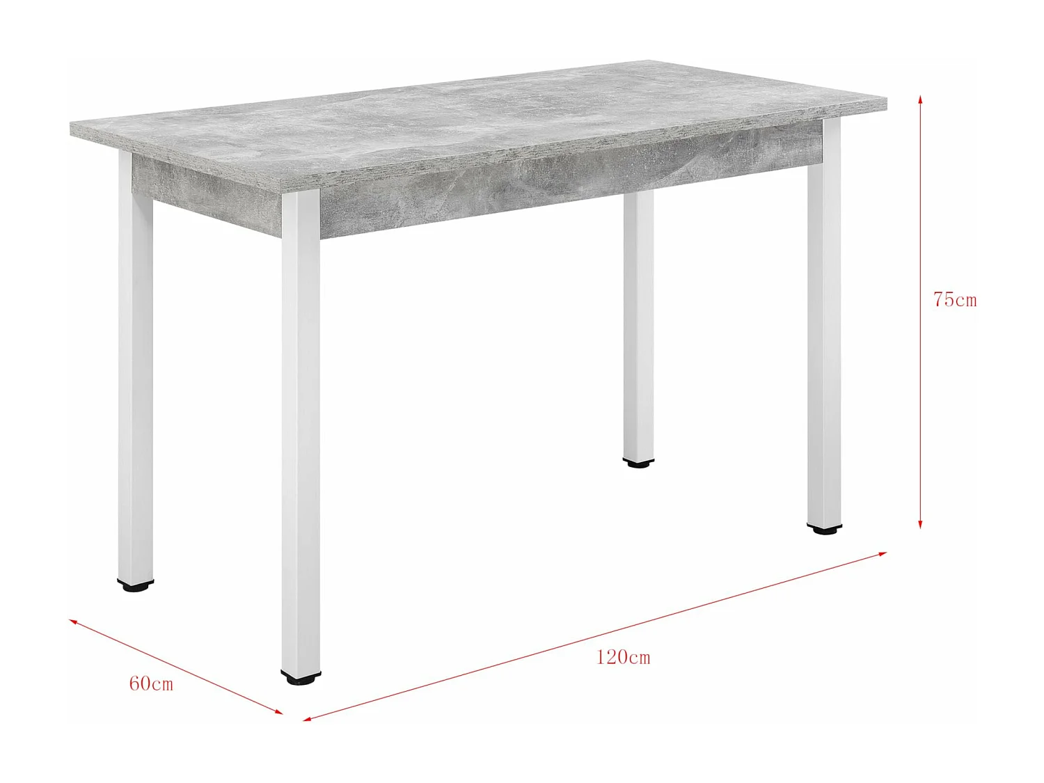 Tavolo da pranzo scrivania da cucina MDF 120 cm cm grigio bianco 03_0006266