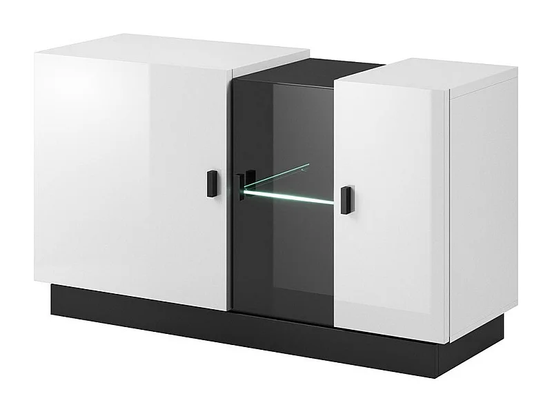 Sideboard CRISTAL mit 3 Türen - Hochglanz Weiß - 160 x 85 x 45 cm