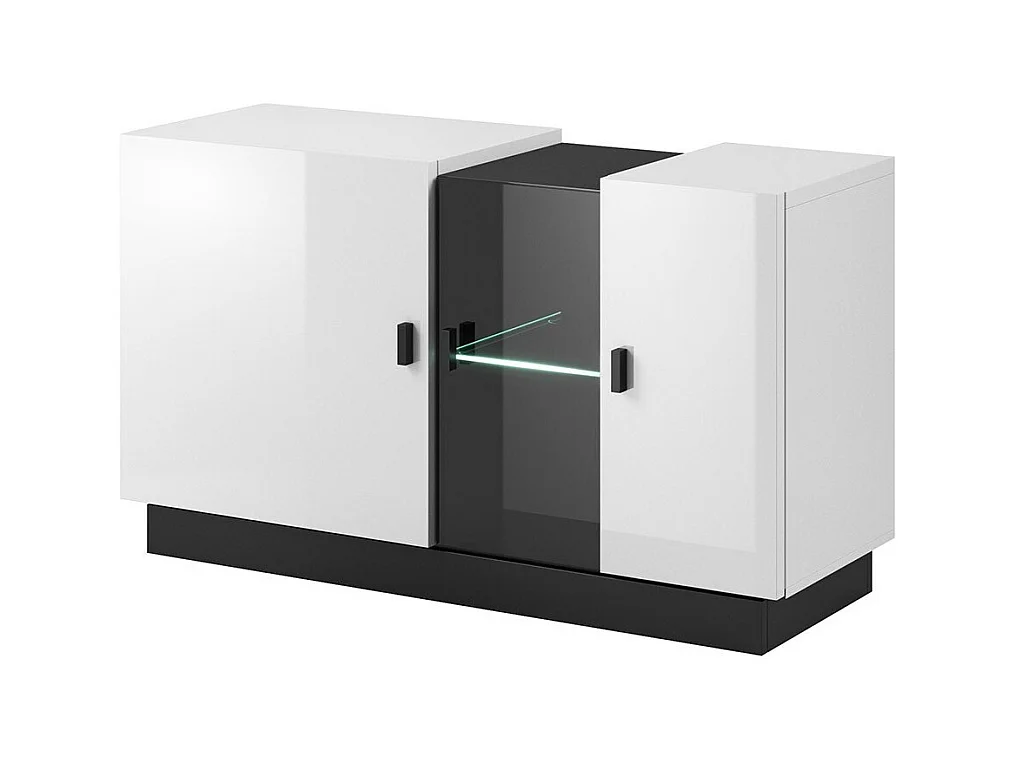 Sideboard CRISTAL mit 3 Türen - Hochglanz Weiß - 160 x 85 x 45 cm