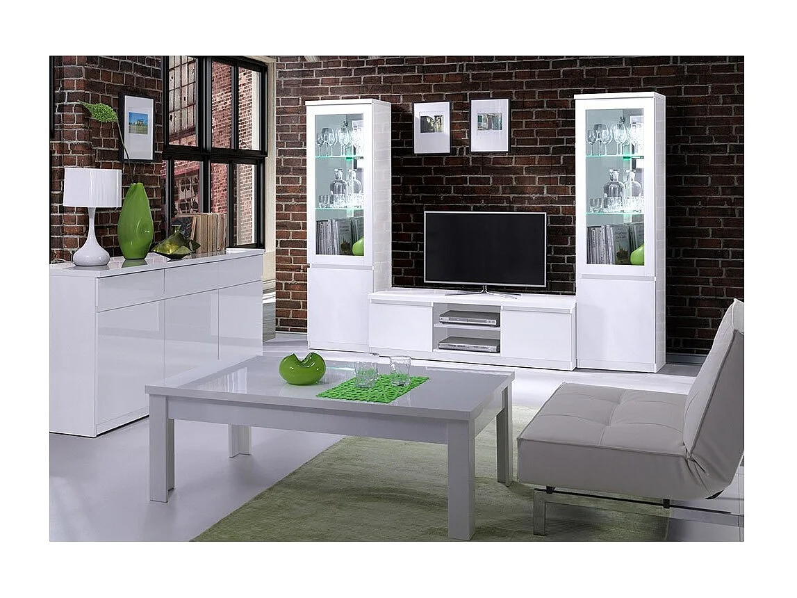 Middelgroot Buffet FABIO - Hoogglans Wit - 165 x 50 x 84 cm