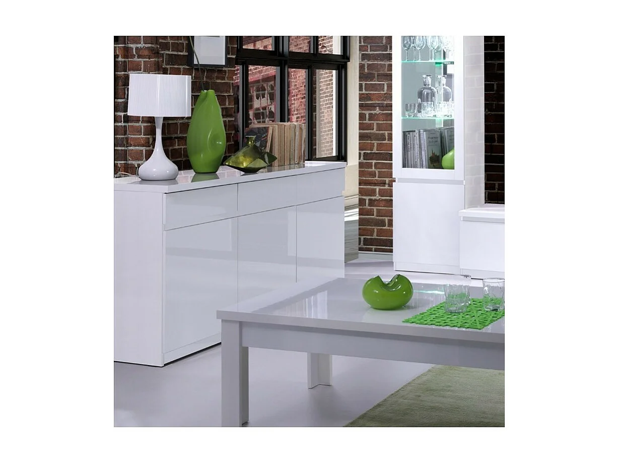 Middelgroot Buffet FABIO - Hoogglans Wit - 165 x 50 x 84 cm