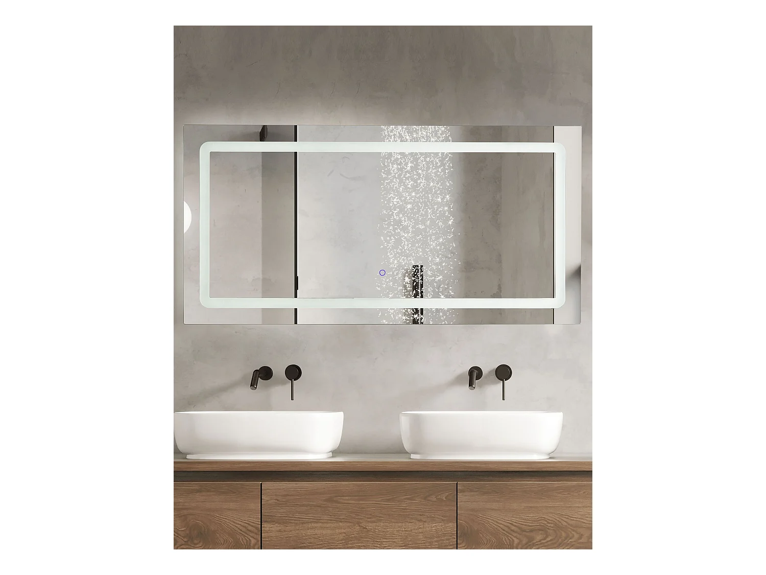 LED badkamerspiegel BENOUVILLE 120 cm 60 cm Zilver