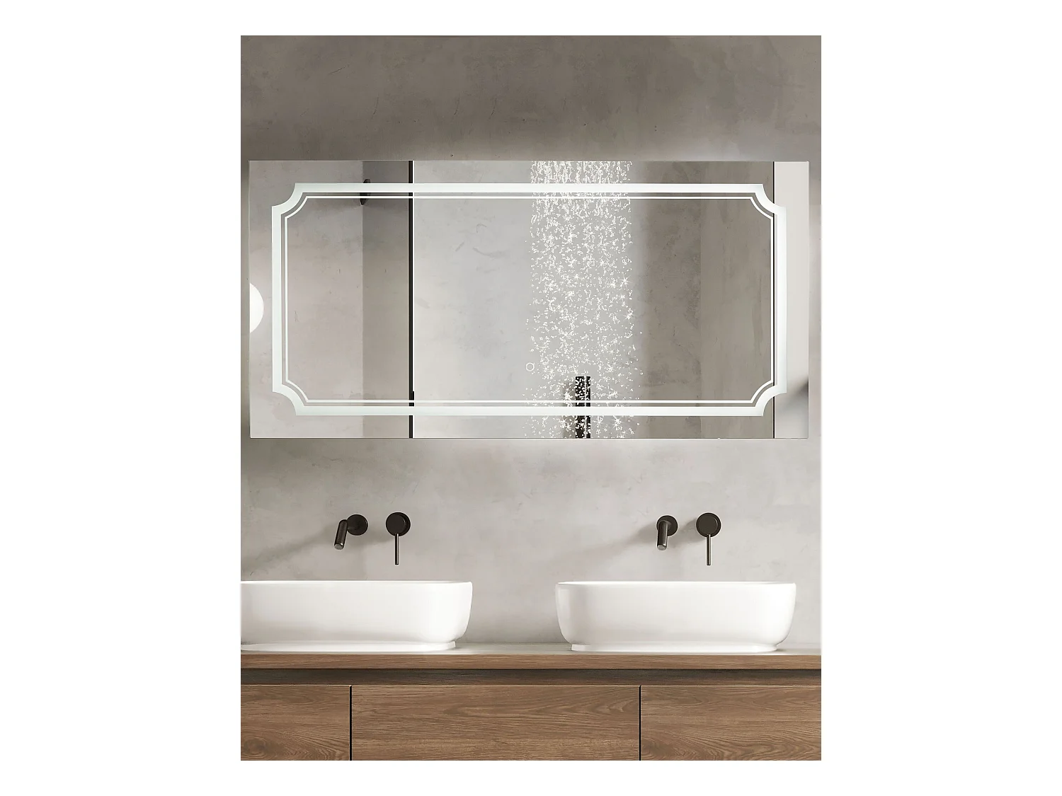 Espejo LED de baño ARROMACHNES 120 cm 60 cm Plateado