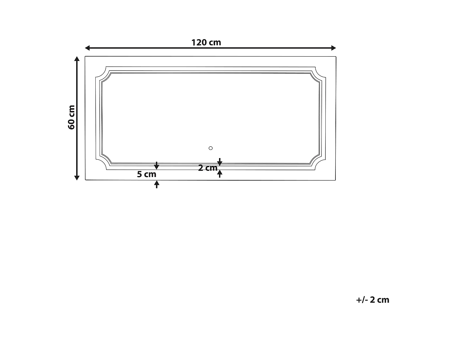 Espejo LED de baño ARROMACHNES 120 cm 60 cm Plateado