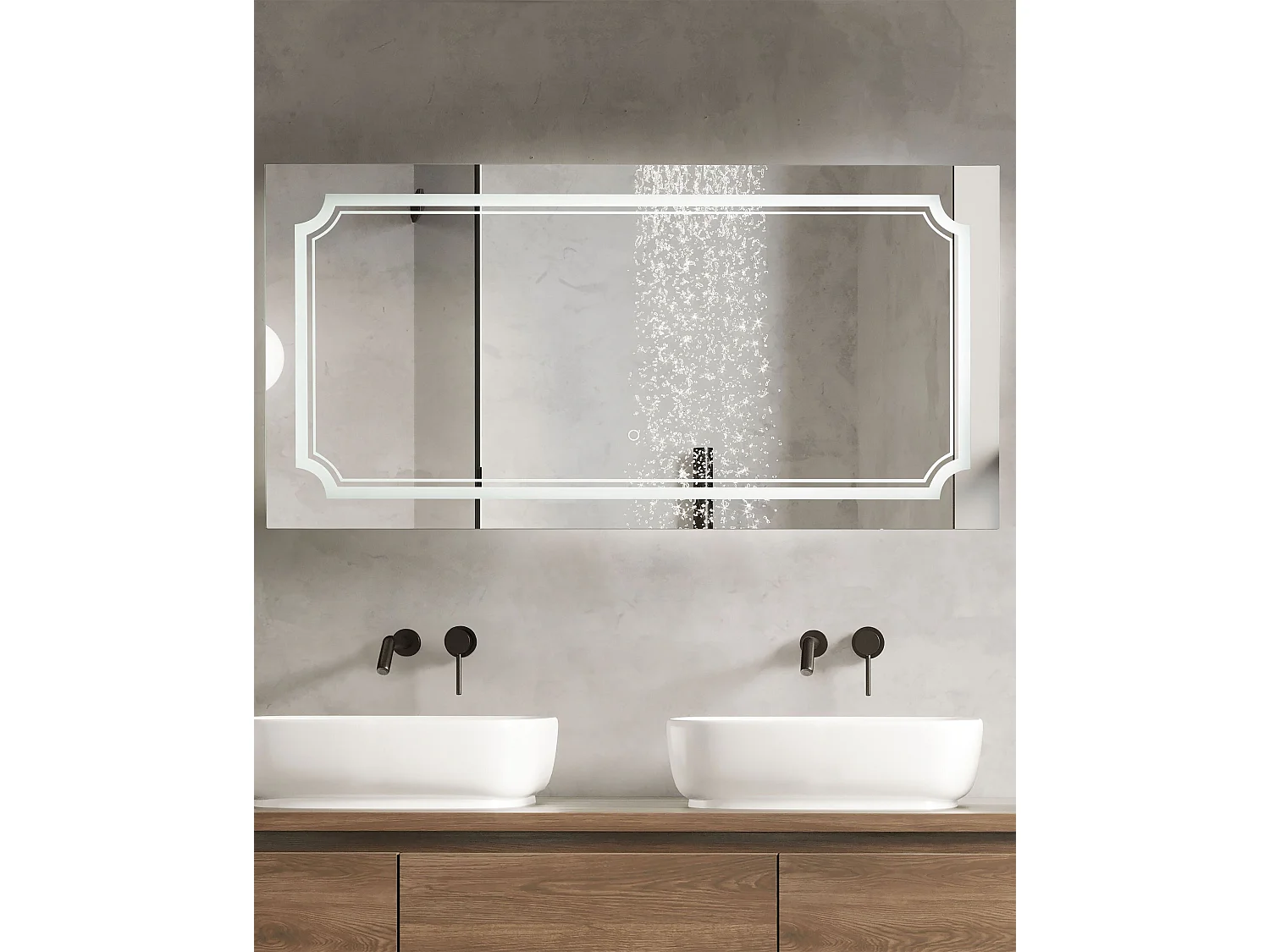 Espelho LED para casa de banho ARROMACHNES 120 cm 60 cm Prateado