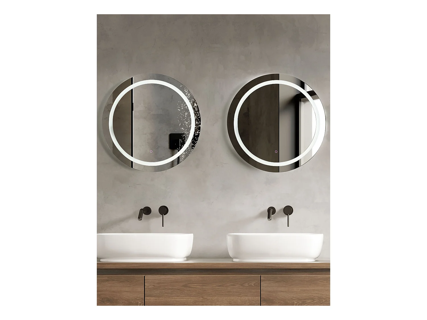 Miroir de salle de bain LED COURSEULLES 79 cm 79 cm Argenté