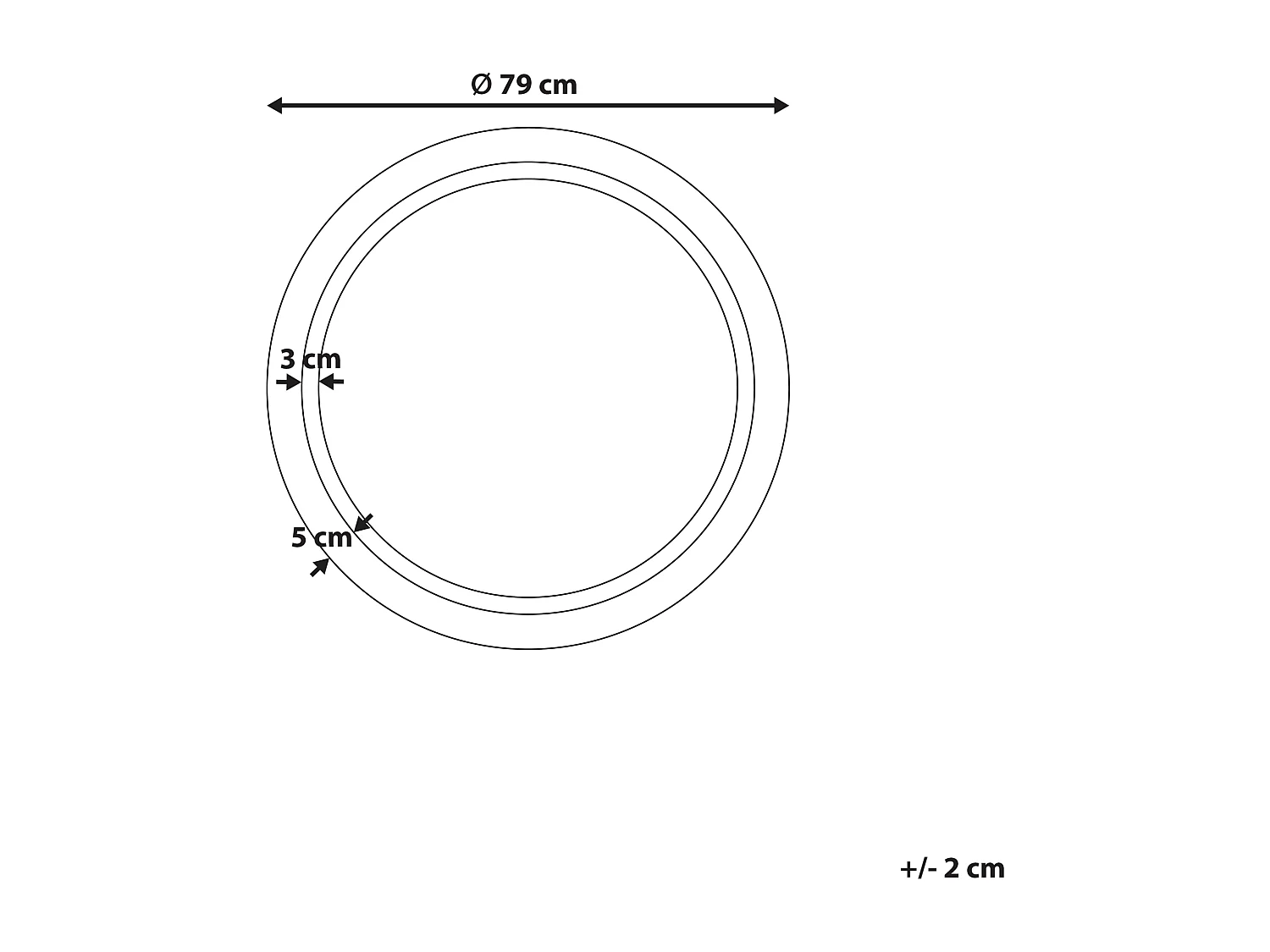 Miroir de salle de bain LED COURSEULLES 79 cm 79 cm Argenté