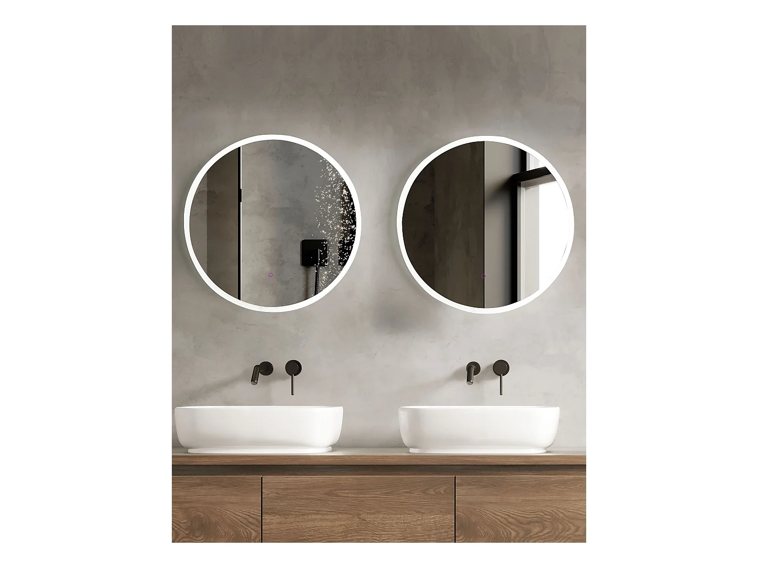 Miroir de salle de bain LED DEAUVILLE 79 cm 79 cm Argenté