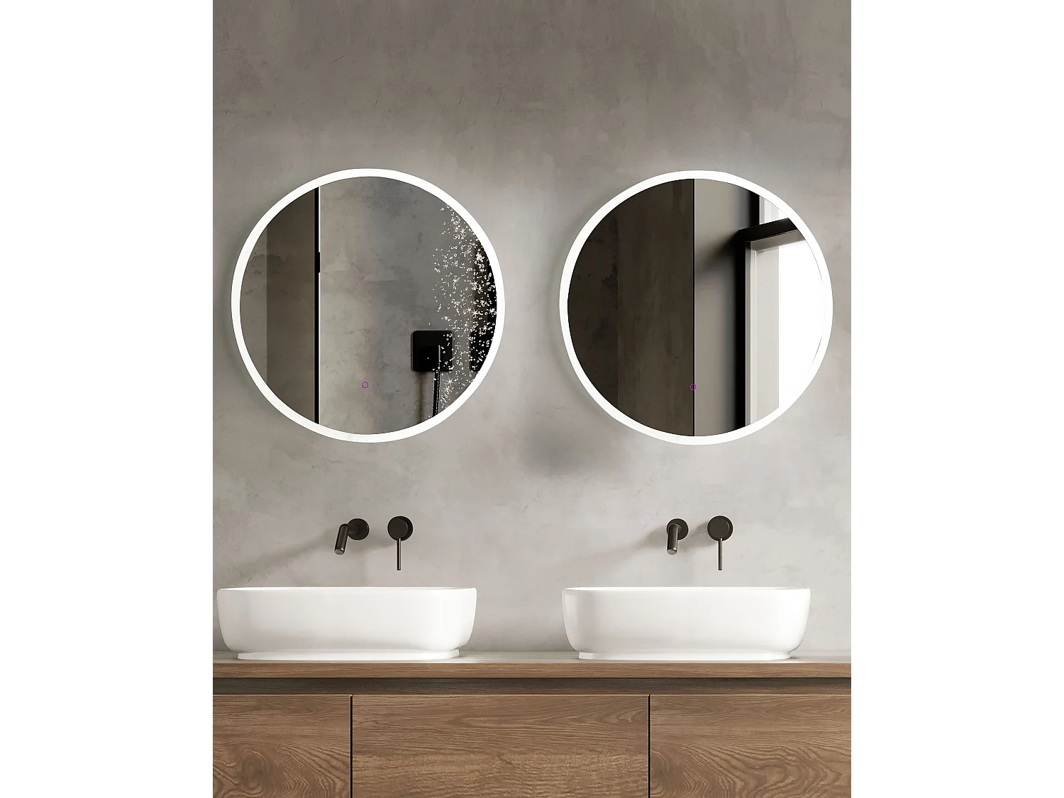 LED badkamerspiegel DEAUVILLE 79 cm 79 cm Zilver