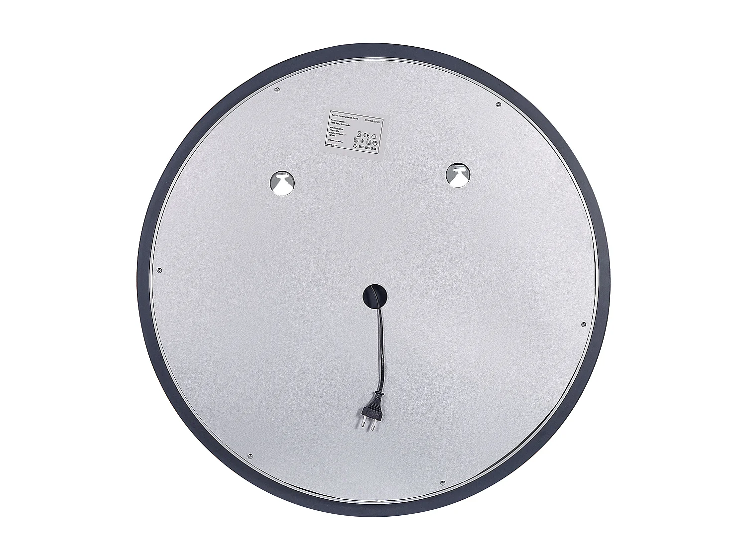 Badspiegel mit LED-Licht Touch-Sensor Antibeschlag silber ø 79 cm Deauville