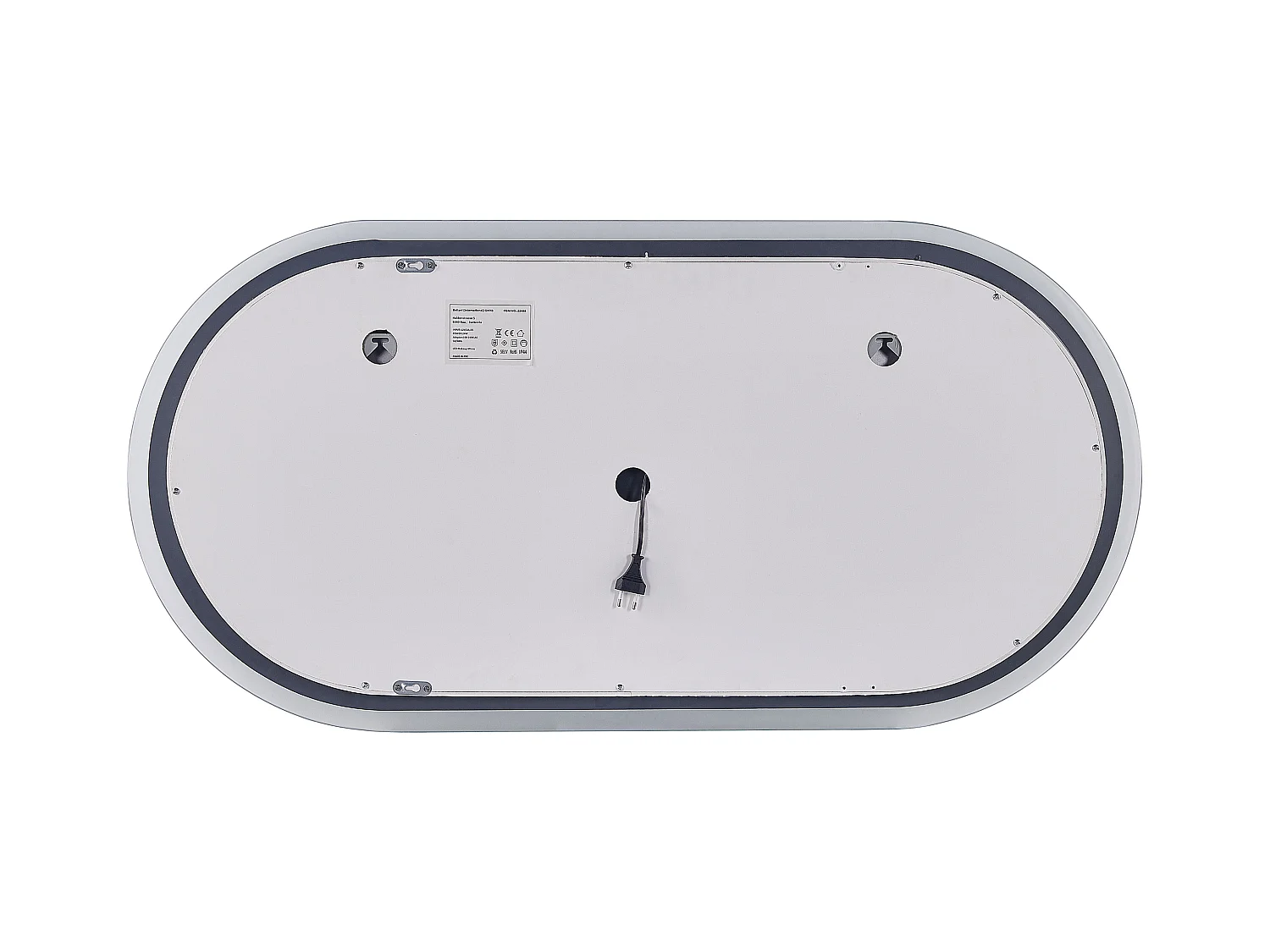 Miroir de salle de bain LED CHATEAUROUX 120 cm 60 cm Argenté