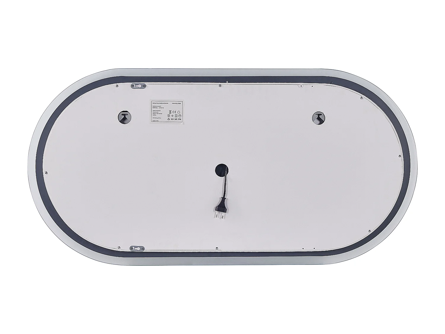 Miroir de salle de bain LED CHATEAUROUX 120 cm 60 cm Argenté