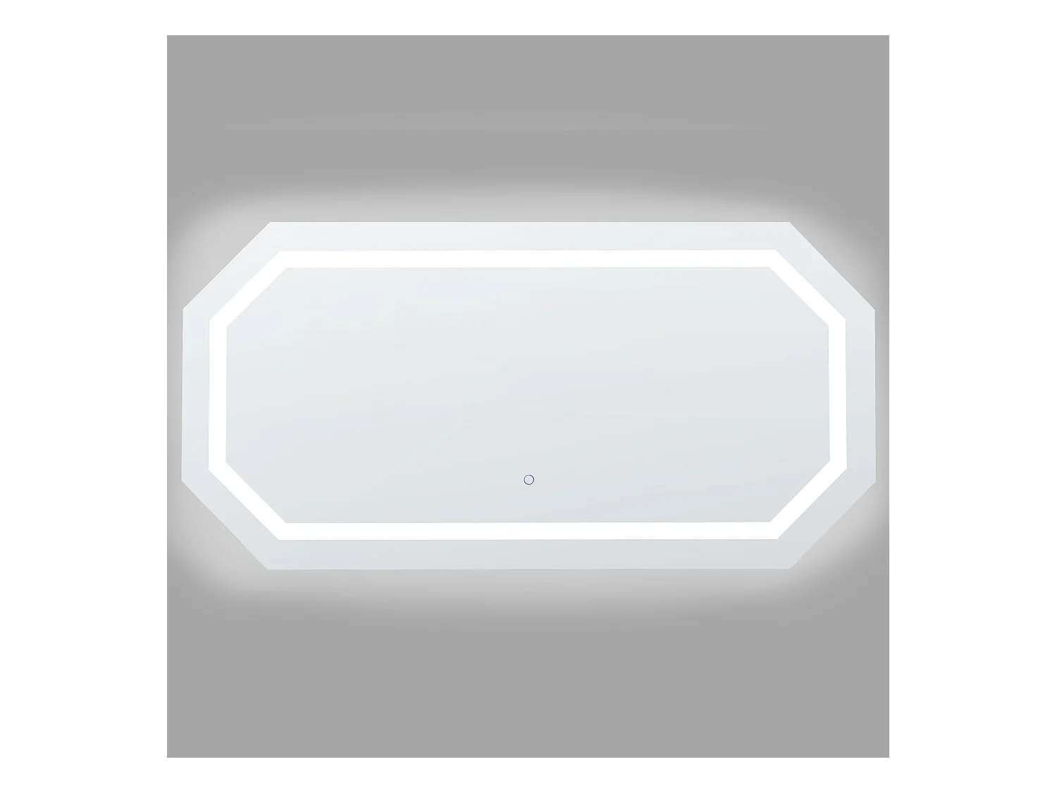 Specchio da bagno con luce LED LOCMARIAQUER 120 cm 60 cm Argento