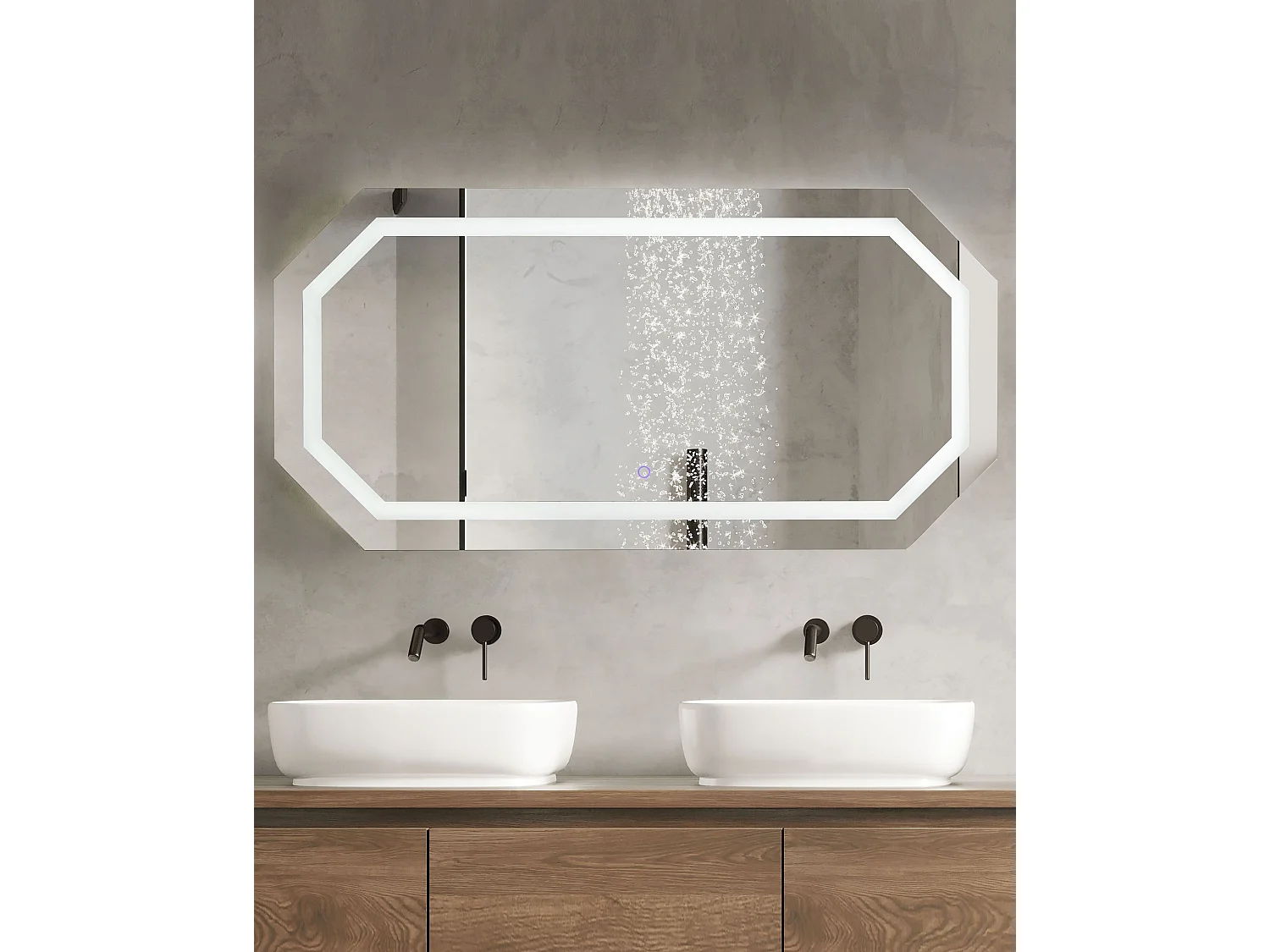 Miroir de salle de bain LED LOCMARIAQUER 120 cm 60 cm Argenté