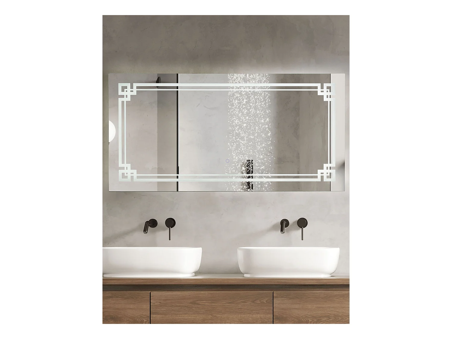 LED badkamerspiegel AVRANCHES 120 cm 60 cm Zilver