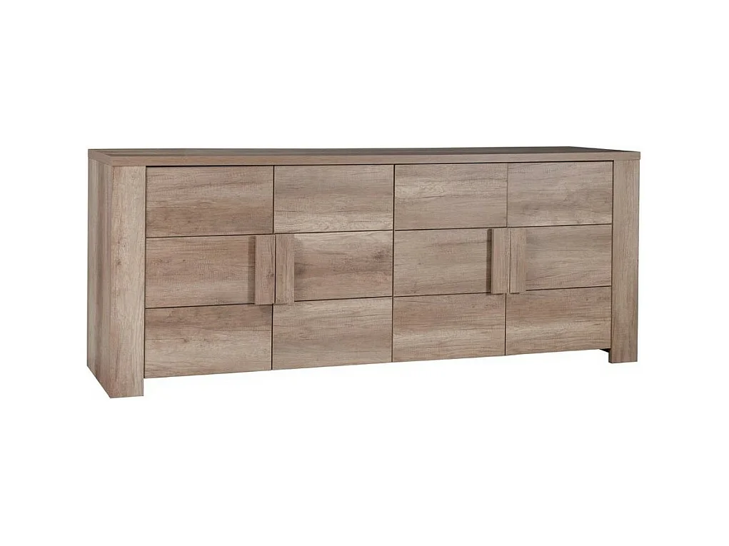 Buffet 4 porte FARRA rovere sonoma con 3 specchi quadrati