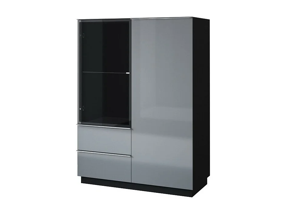 Buffet haut collection ZANTE. LED intégrées. Coloris noir et gris brillant.