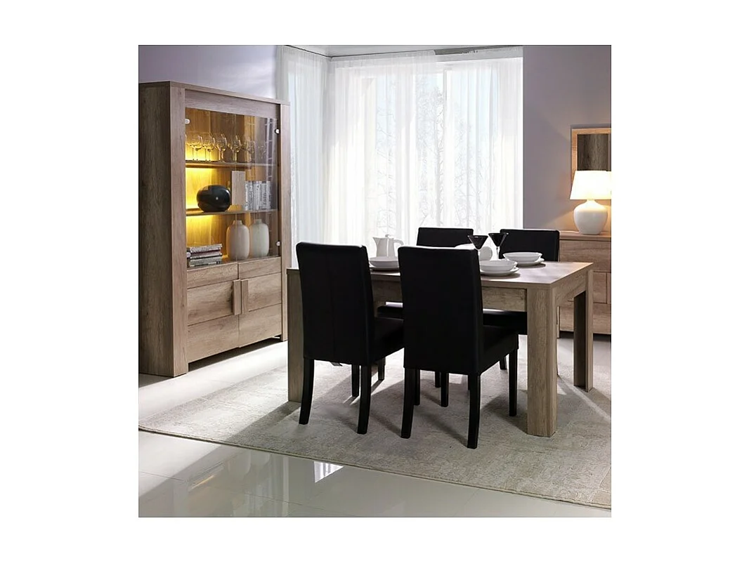 Vitrine 4 portes FARRA coloris chêne dab canyon avec LED