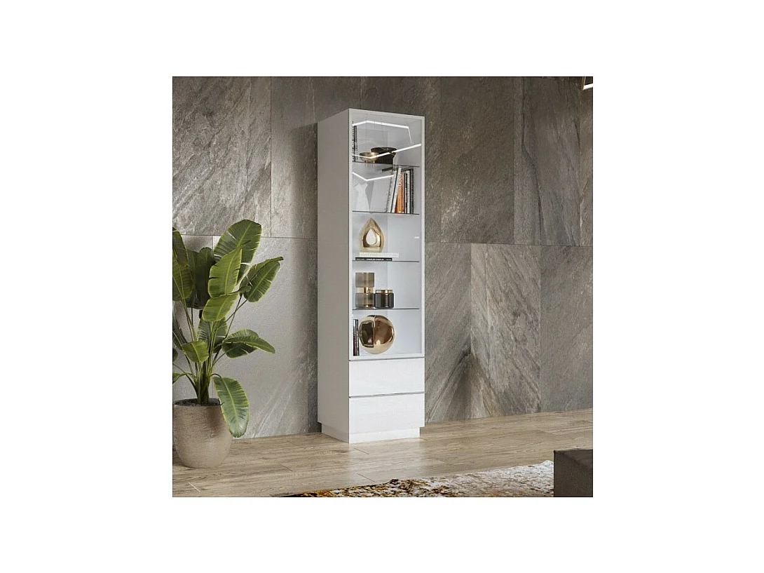 Hohe Vitrine Kollektion ZANTE mit integrierten LEDs, 50 x 194 x 48 cm