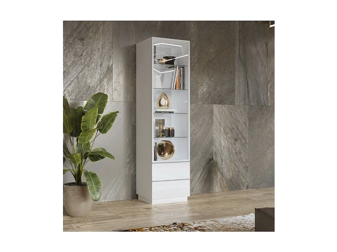 Hohe Vitrine Kollektion ZANTE mit integrierten LEDs, 50 x 194 x 48 cm