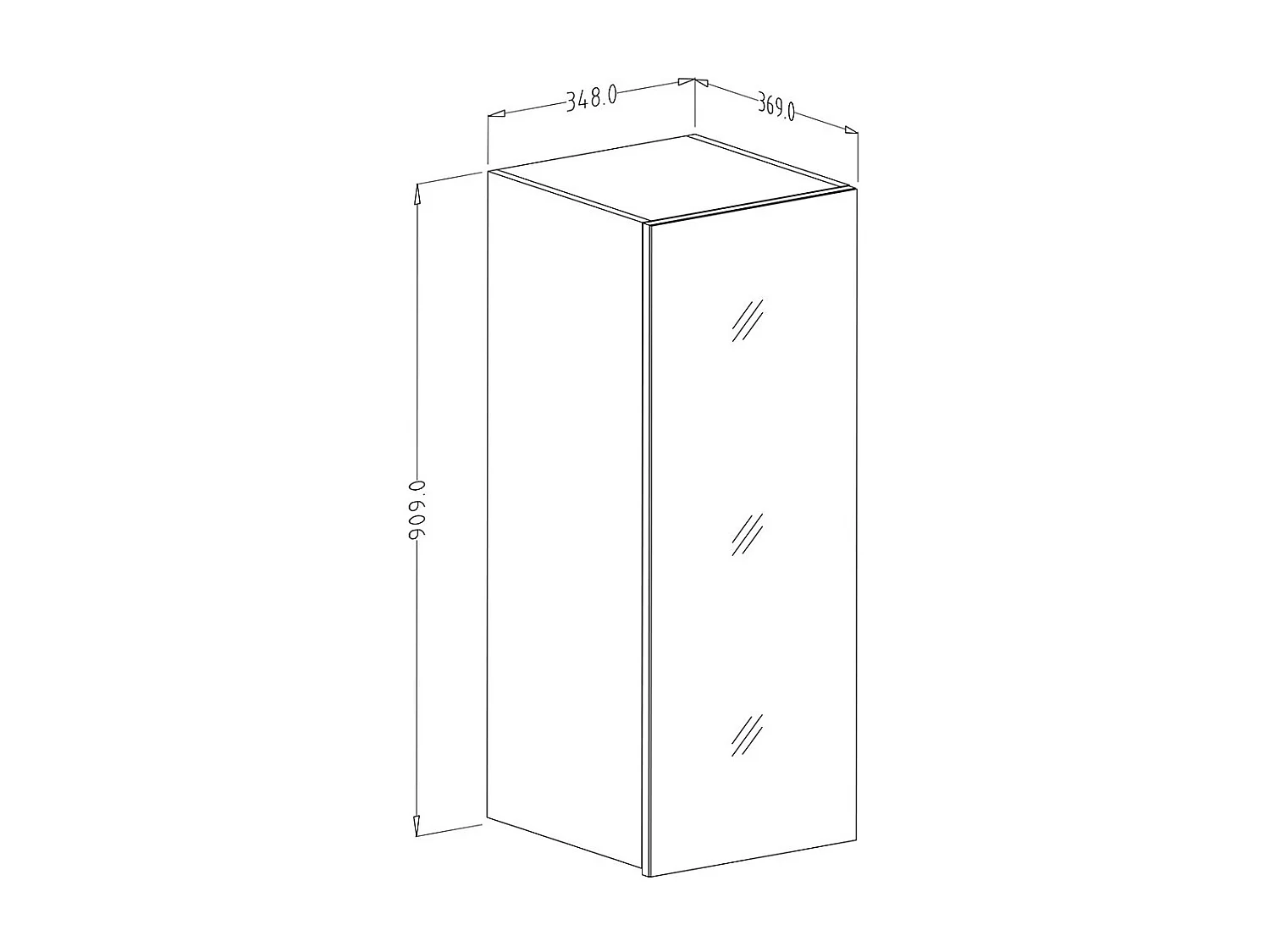 Vitrine suspendue 1 porte collection ZANTE. Coloris noir brillant pailleté.