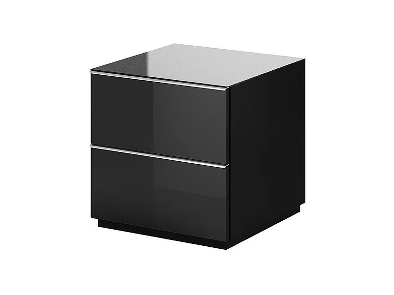 Pequeno móvel para TV ou móvel auxiliar de 50cm coleção ZANTE com 2 gavetas. Cor preto brilhante com glitter.