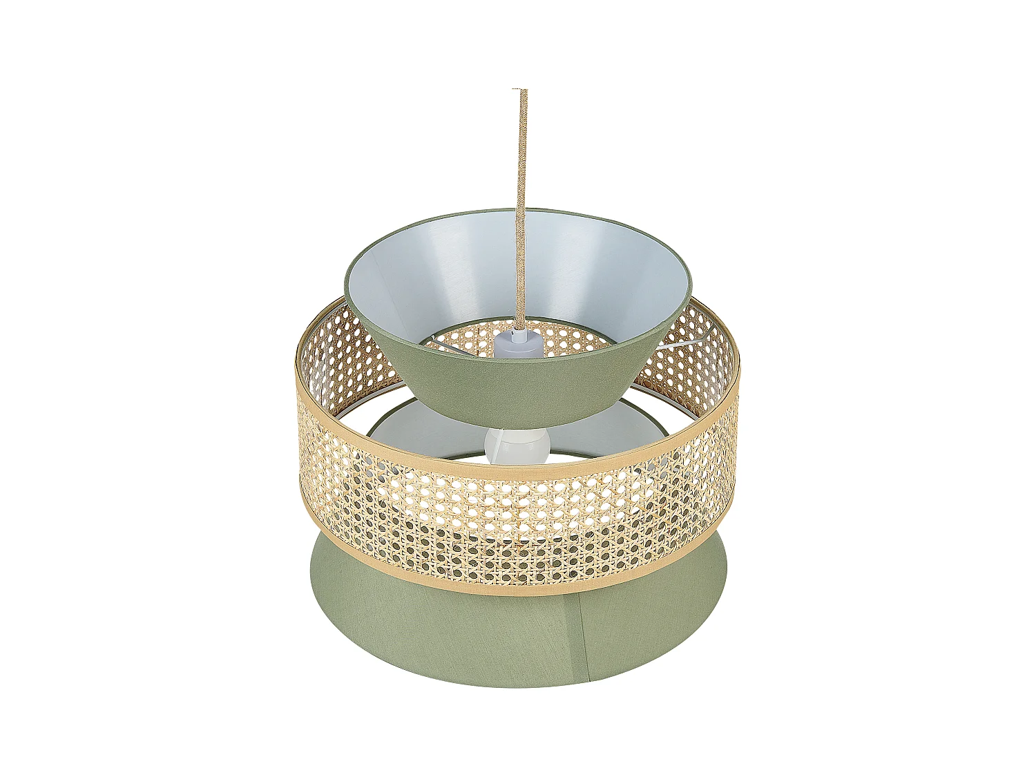 Lampadario LUYANO Rattan Verde chiaro