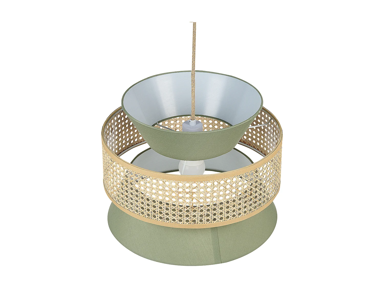 Lampe suspension LUYANO Rotin Vert clair