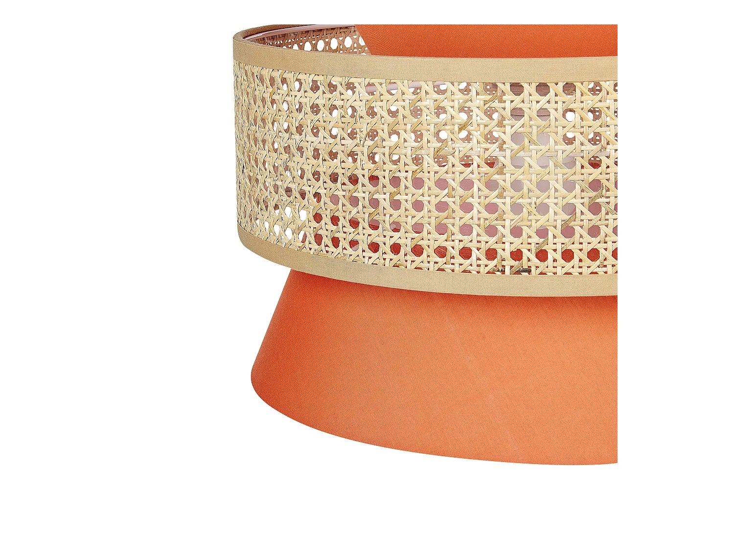 Hängelampe LUYANO Rattan Korallenrot