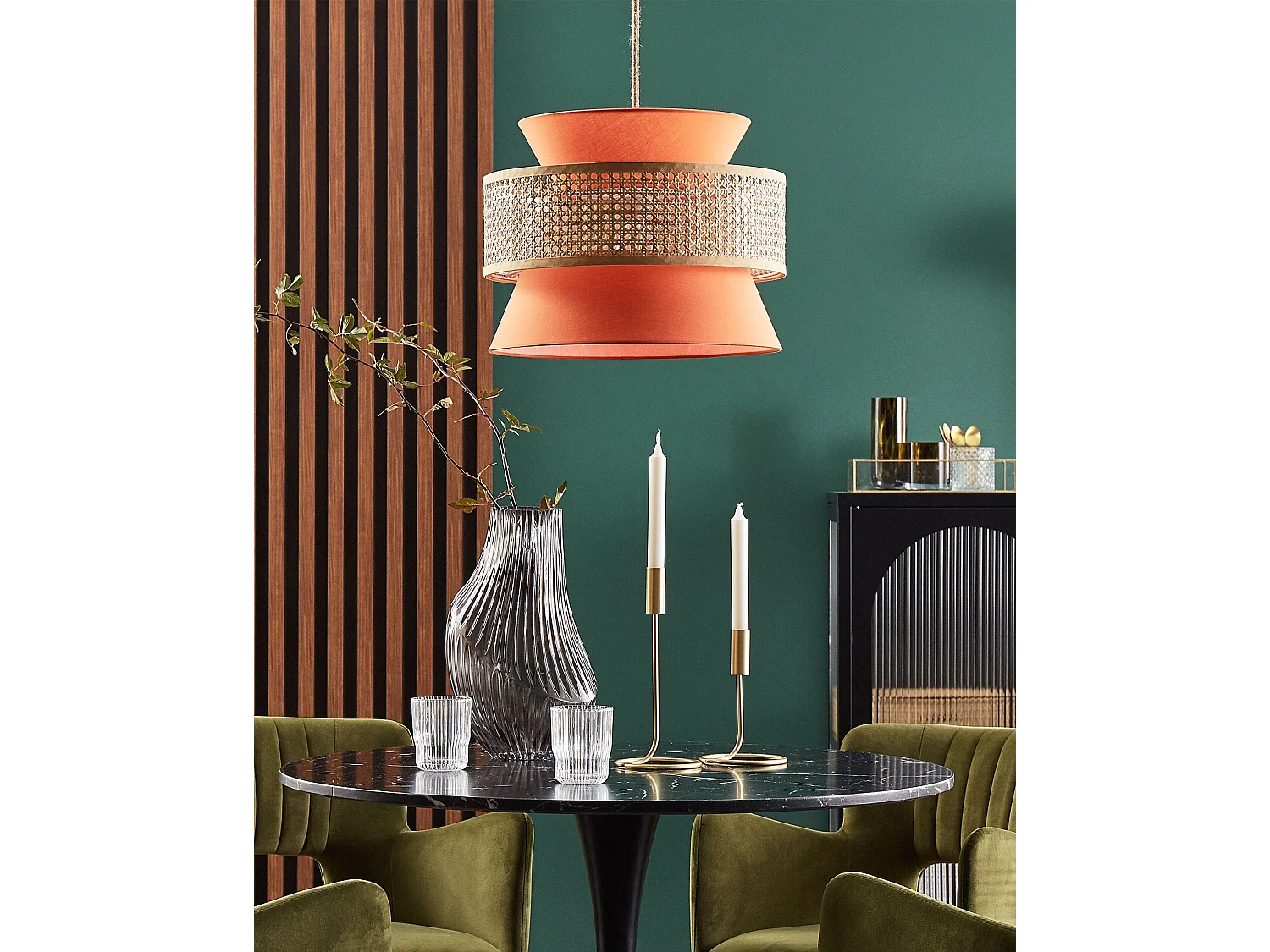 Hanglamp LUYANO Rotan Koraalrood