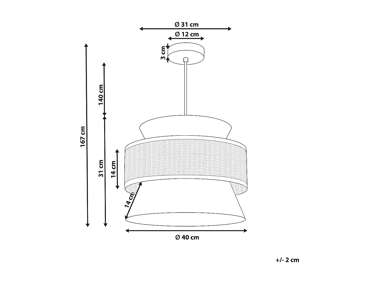 Hanglamp LUYANO Rotan Koraalrood