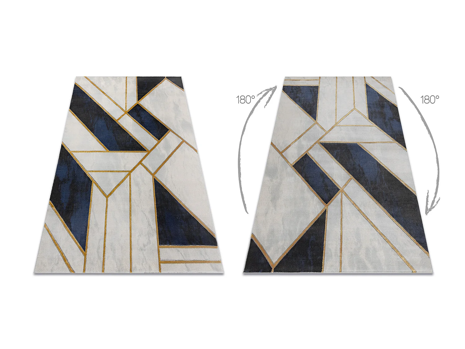 Tapis EMERALD exclusif 1015 glamour, élégant marbre, géométrique b 140x190 cm