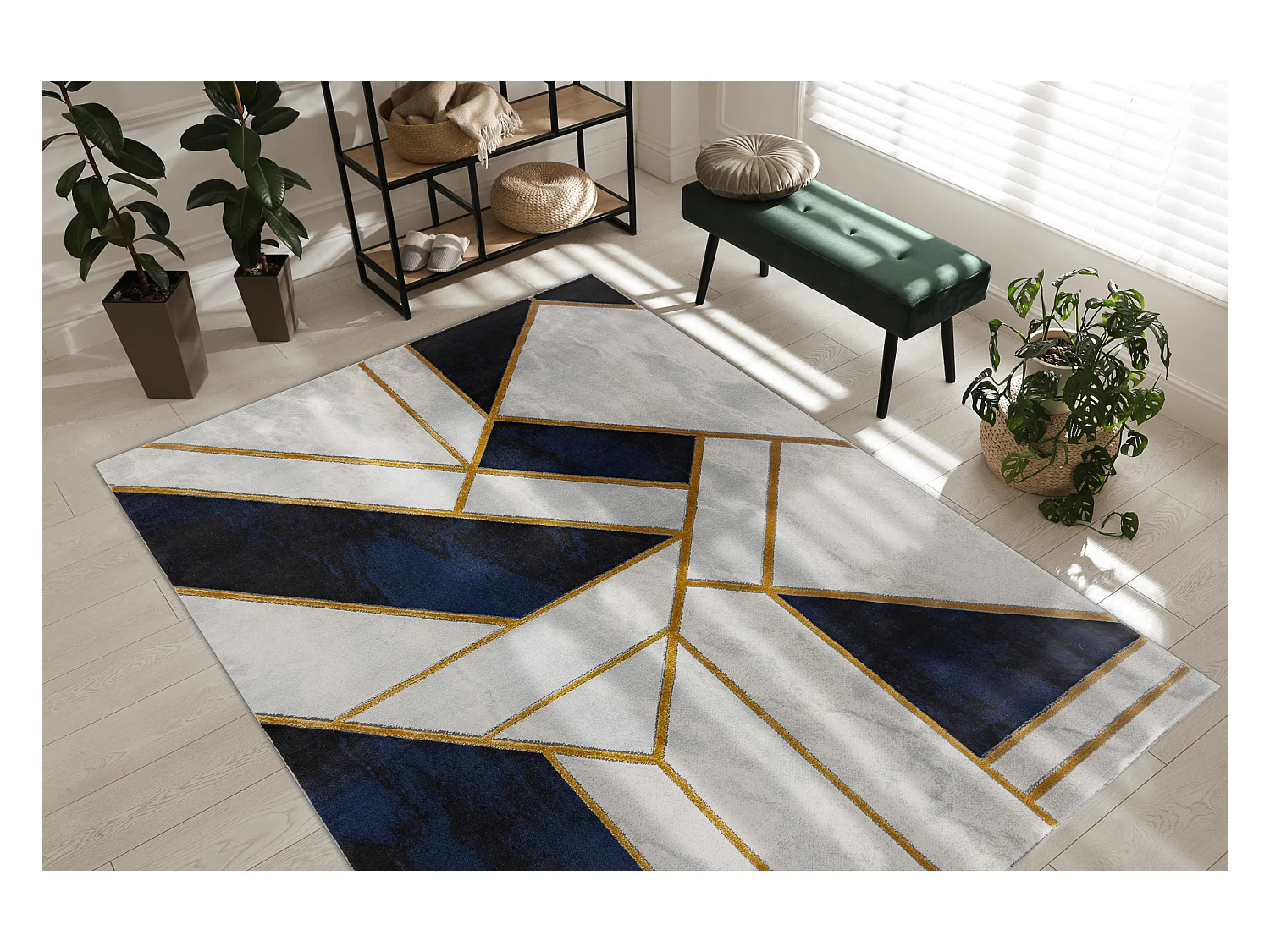 Tapis EMERALD exclusif 1015 glamour, élégant marbre, géométrique b 140x190 cm