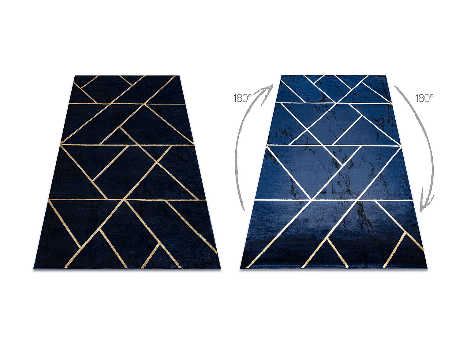 Tapete EMERALD exclusivo 1012 glamour, à moda geométrico azul escuro 240x330 cm