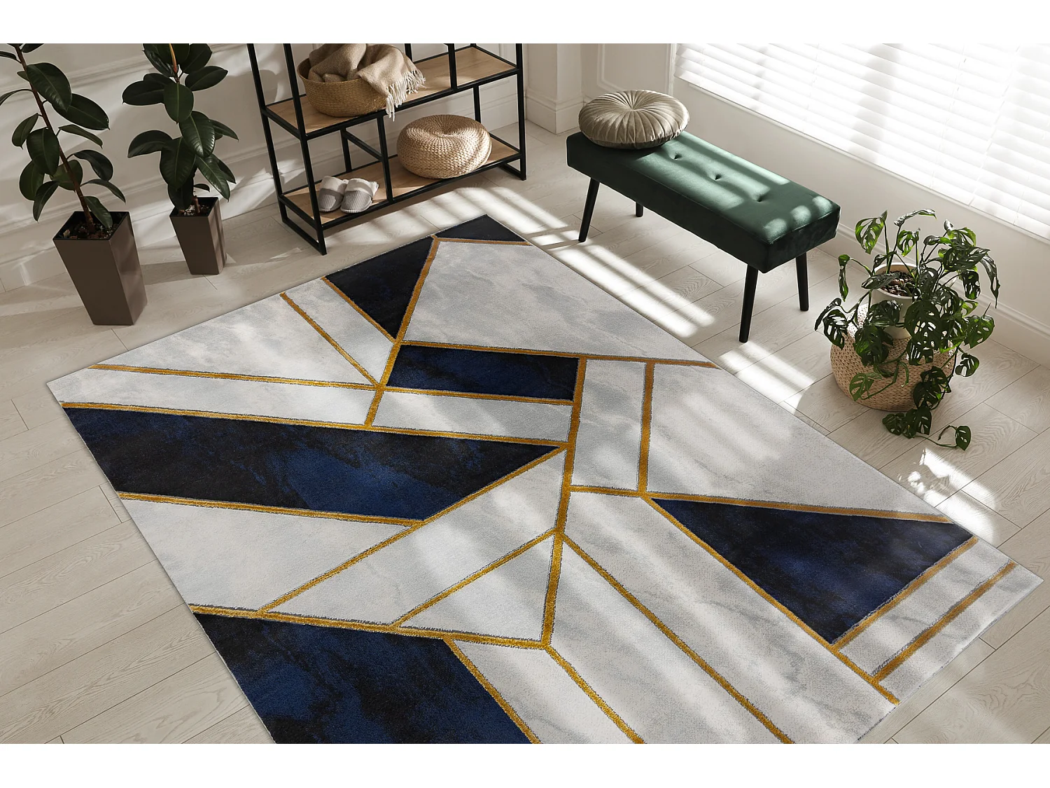 Tapijt EMERALD exclusief 1015 glamour, stijlvol marmer, geometrisch ma 200x290 cm