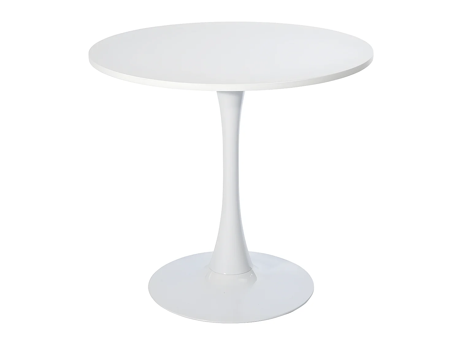 Table à manger blanche, table à manger ronde scandinave, base 80cm X 74cm de hauteur, convient pour 2 - 4 positions