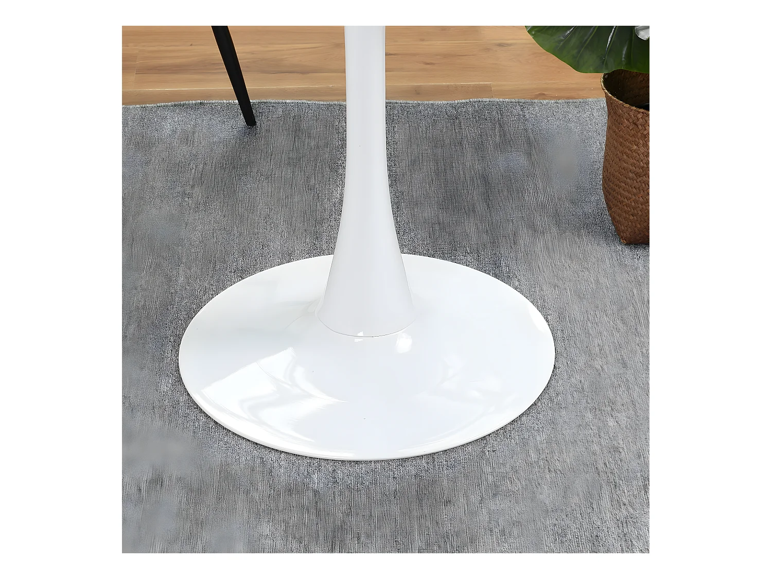 Table à manger blanche, table à manger ronde scandinave, base 80cm X 74cm de hauteur, convient pour 2 - 4 positions