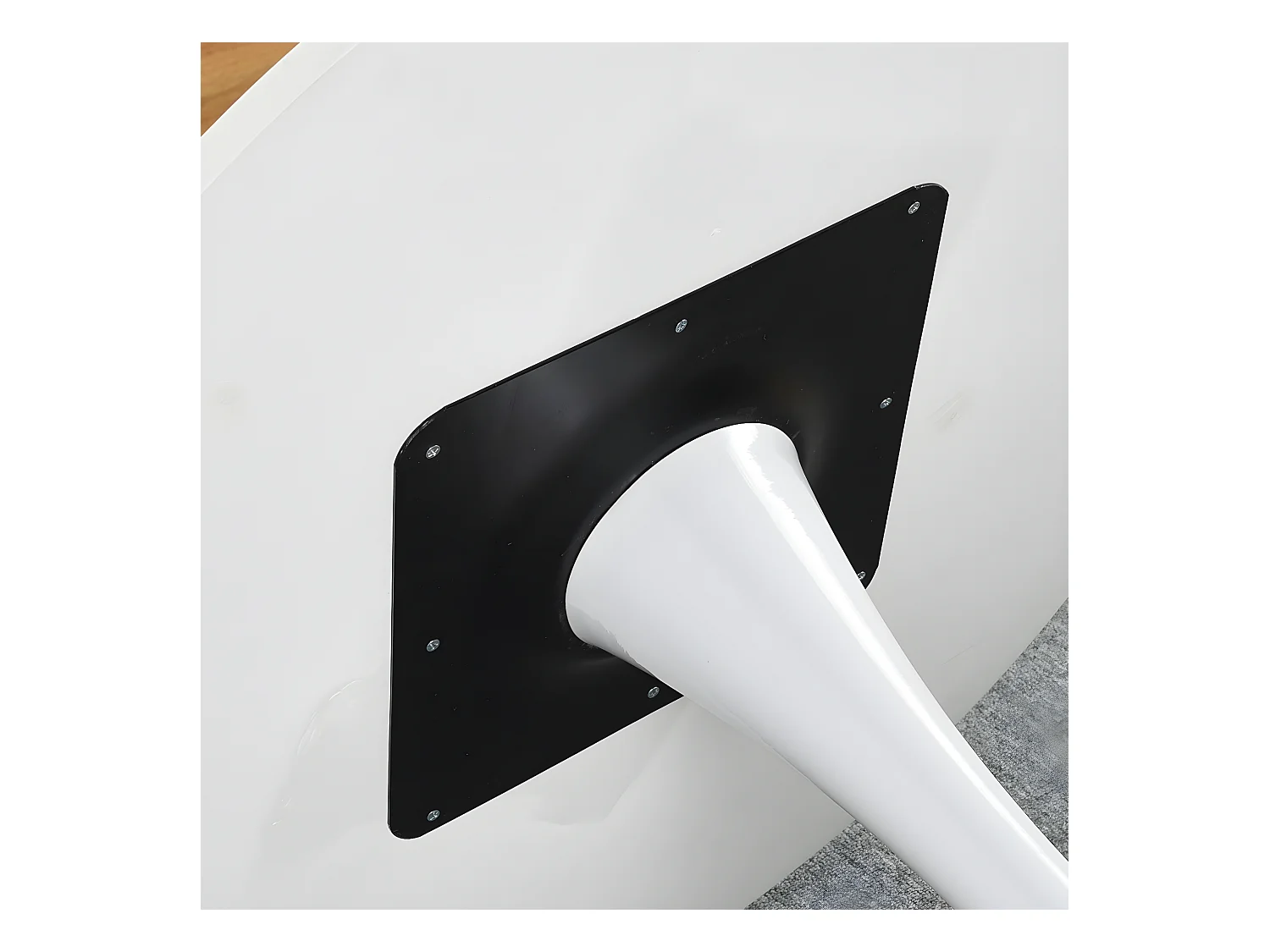 Table à manger blanche, table à manger ronde scandinave, base 80cm X 74cm de hauteur, convient pour 2 - 4 positions