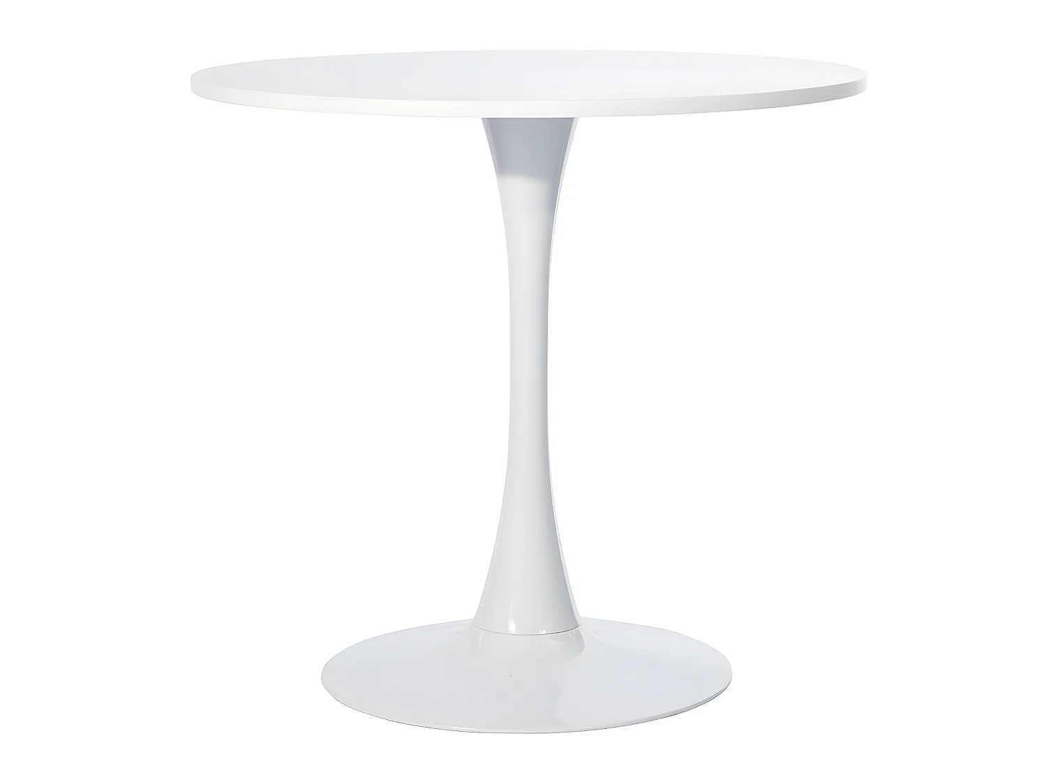 Table à manger blanche, table à manger ronde scandinave, base 80cm X 74cm de hauteur, convient pour 2 - 4 positions