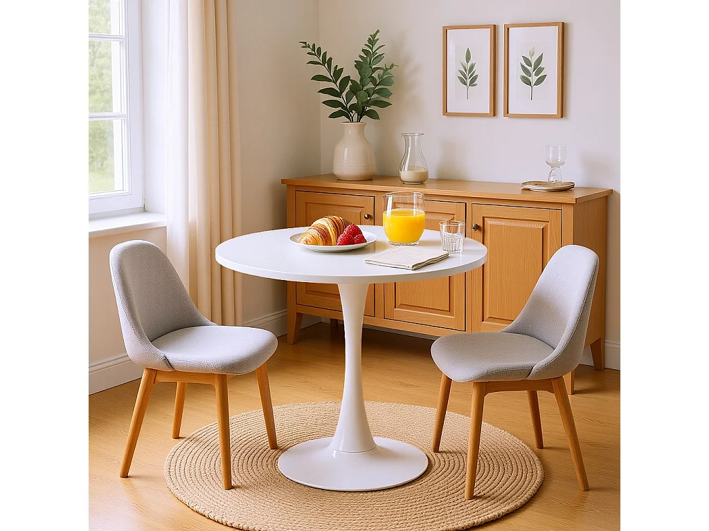 Table à manger ronde 4 personnes moderne, CLIFT