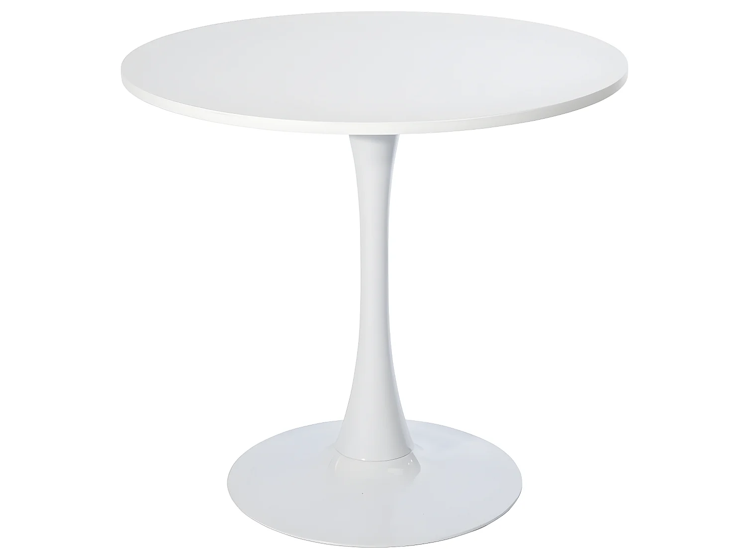 Table à manger blanche, table à manger ronde scandinave, base 80cm X 74cm de hauteur, convient pour 2 - 4 positions