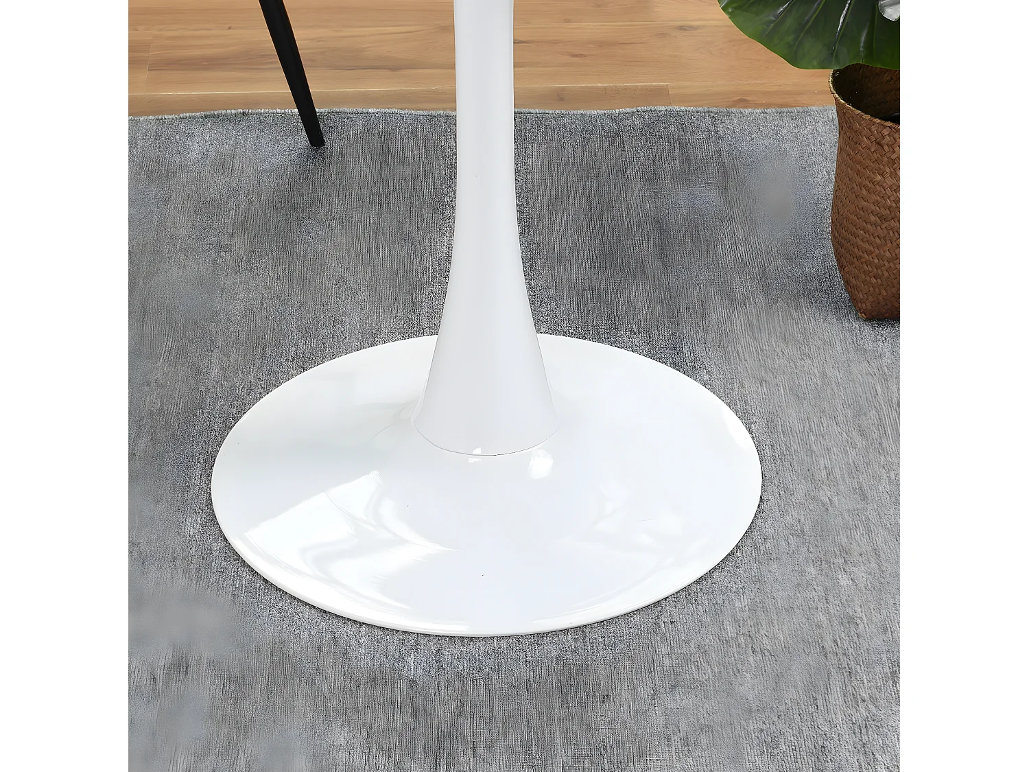 Table à manger blanche, table à manger ronde scandinave, base 80cm X 74cm de hauteur, convient pour 2 - 4 positions