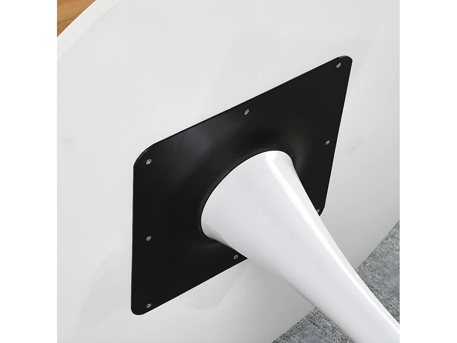 Table à manger blanche, table à manger ronde scandinave, base 80cm X 74cm de hauteur, convient pour 2 - 4 positions