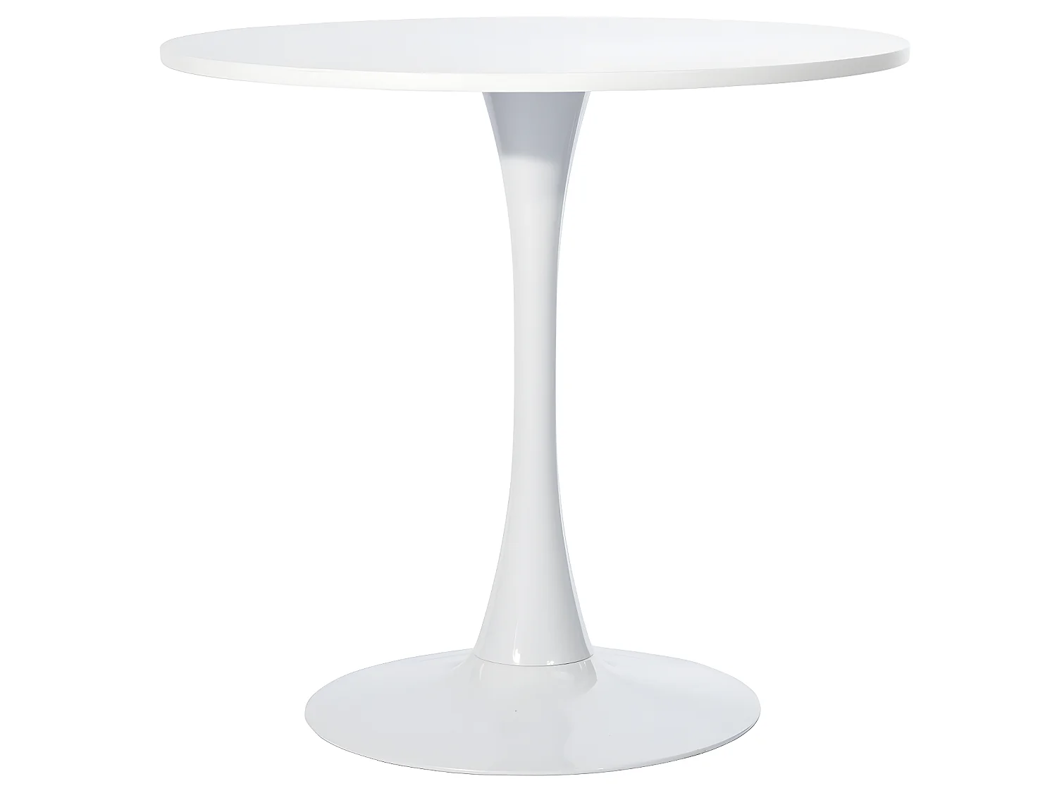Table à manger blanche, table à manger ronde scandinave, base 80cm X 74cm de hauteur, convient pour 2 - 4 positions