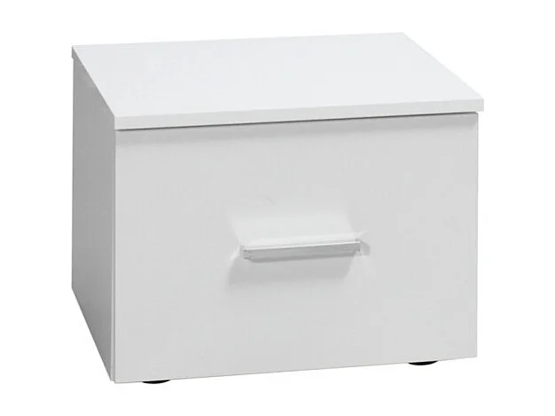 Lit design 160 x 200 avec LED + 2 chevets PANAREA couleur blanc.